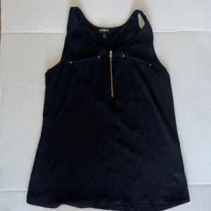 Express Black Tank Top with Gold Accents